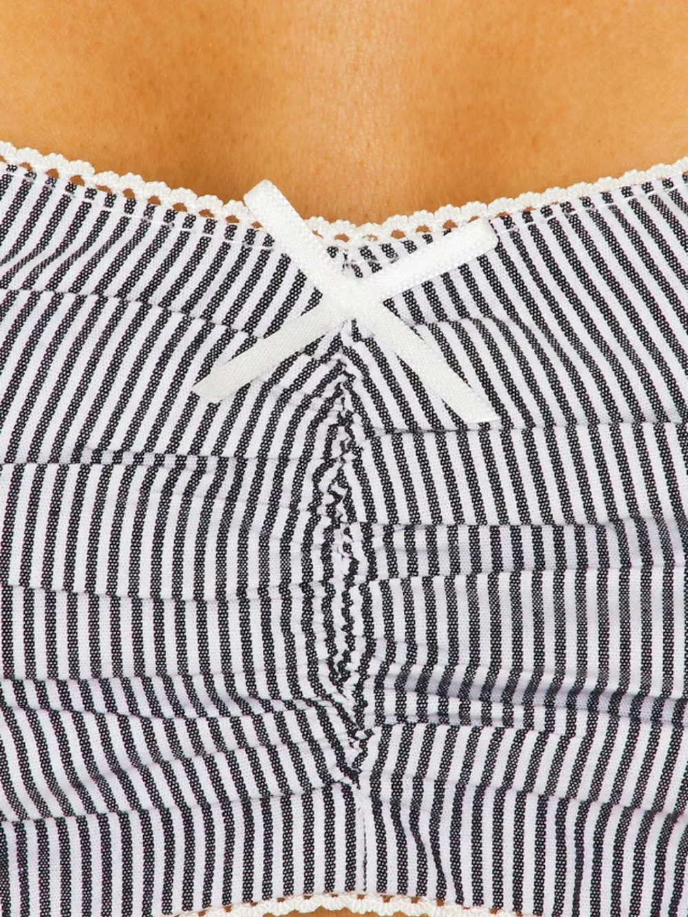 Nia The Brand Zed Bralette in Black/White Stripe M